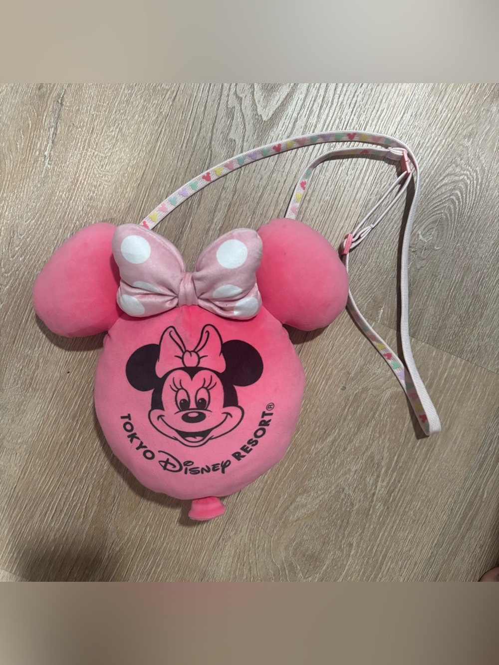 Tokyo Disney Resort Minnie Mouse Pink Plush Crossbody Bag